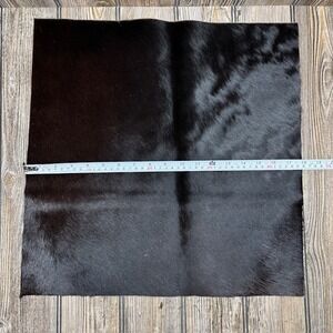 18" Genuine Leather Sheet Cowhide Leather Dark Brown Fur